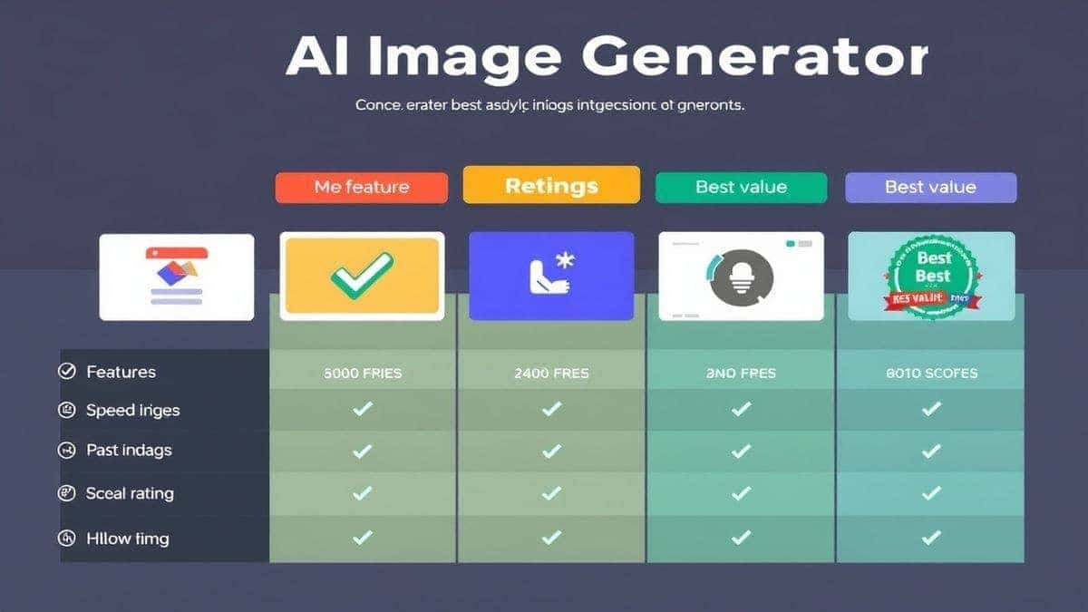 visual comparison chart showing different AI video tools with features and pricing, clean infographic style, professional color scheme, easy to read layout, modern design