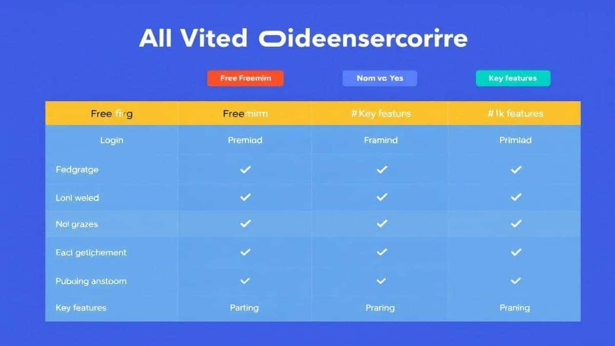 comparison chart infographic of AI video generators for ecommerce, showing features like speed, cost, and ease of use, colorful bars, clean data visualization, professional design, 4k