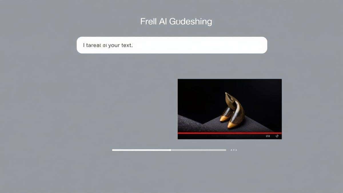clean user interface of free AI video generator tool showing text input field and video output preview, modern minimalist design, bright interface, professional screenshot style, 4k resolution