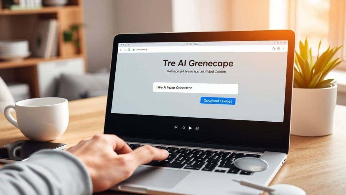 step by step guide interface of an AI video generator online, showing text prompt input box, image upload button, and generate button, user friendly layout, bright colors, 4k