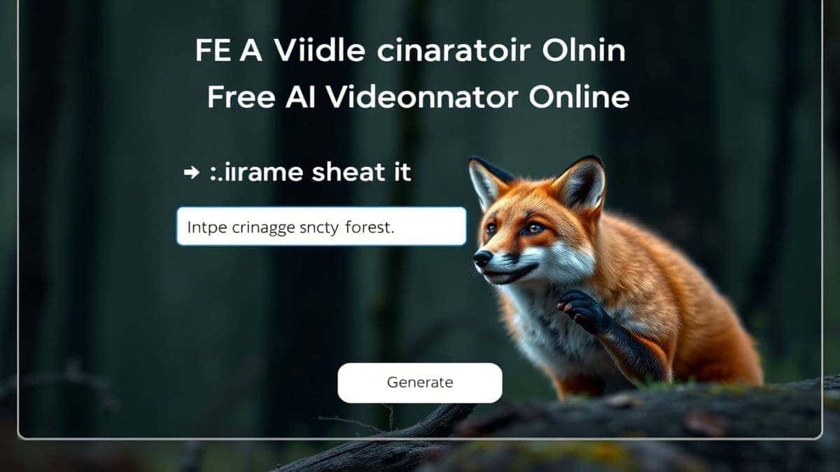 Close-up screenshot of the Free AI Video Generator Online interface, showing a text input field with a prompt like Close-up screenshot of the Free AI Video Generator Online interface, showing a text input field with a prompt like