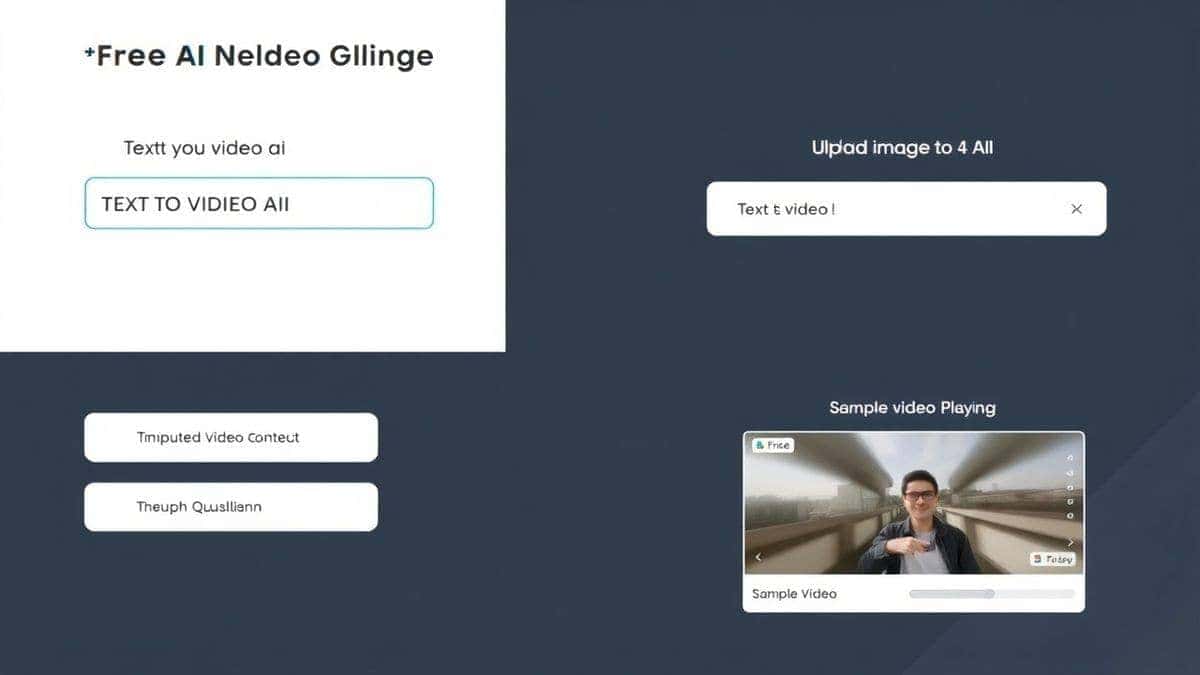 The clean, modern user interface of the Free AI Video Generator Online, showing a text input box for 