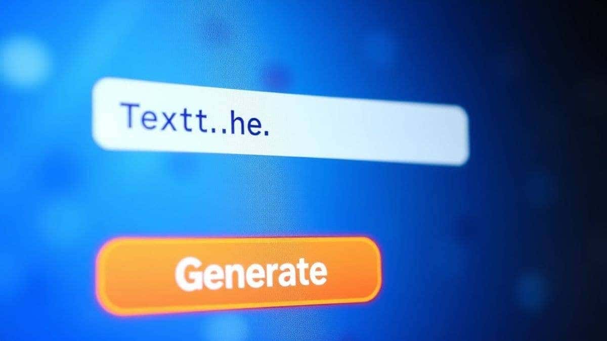Close-up screenshot of the Free AI Video Generator Online interface showing a text prompt being entered, with a glowing 